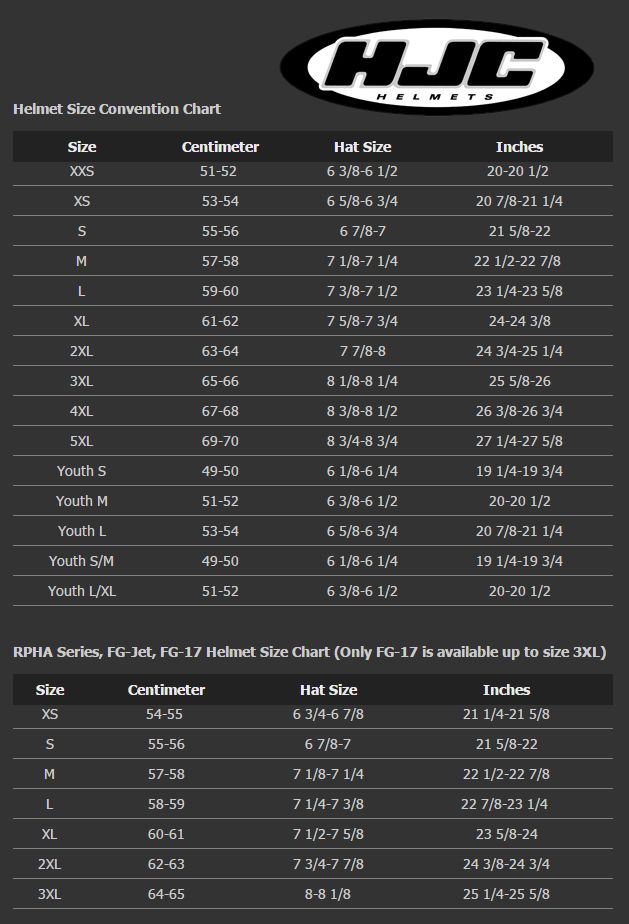 Hjc Helmet Sizing Chart HJC F70 Mago MC5SF The Helmet Warehouse